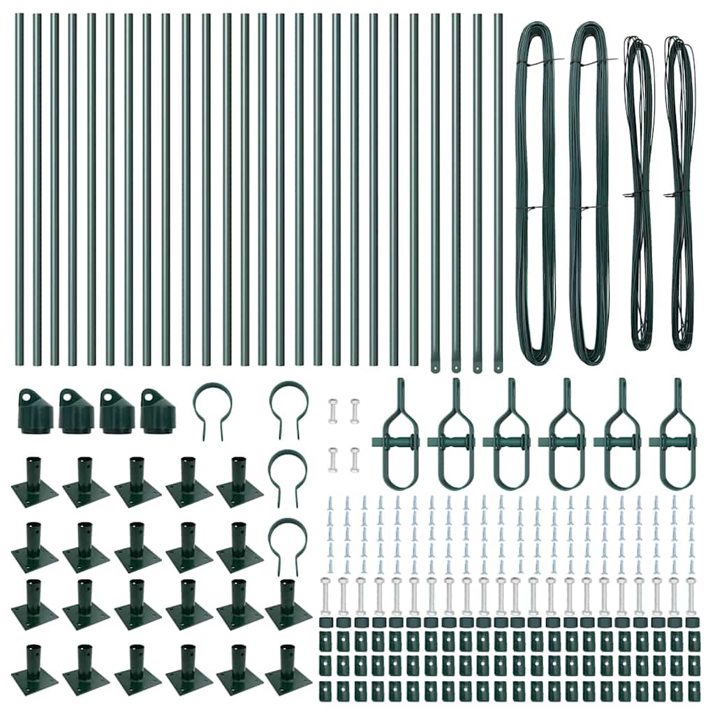 Palo per recinzione con base in cemento 26 pz Verde | homemem39