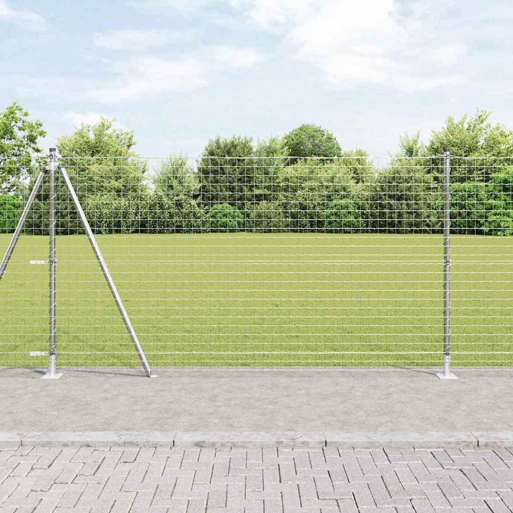 Palo per recinzione con base in cemento 26 pz Argento | homemem39