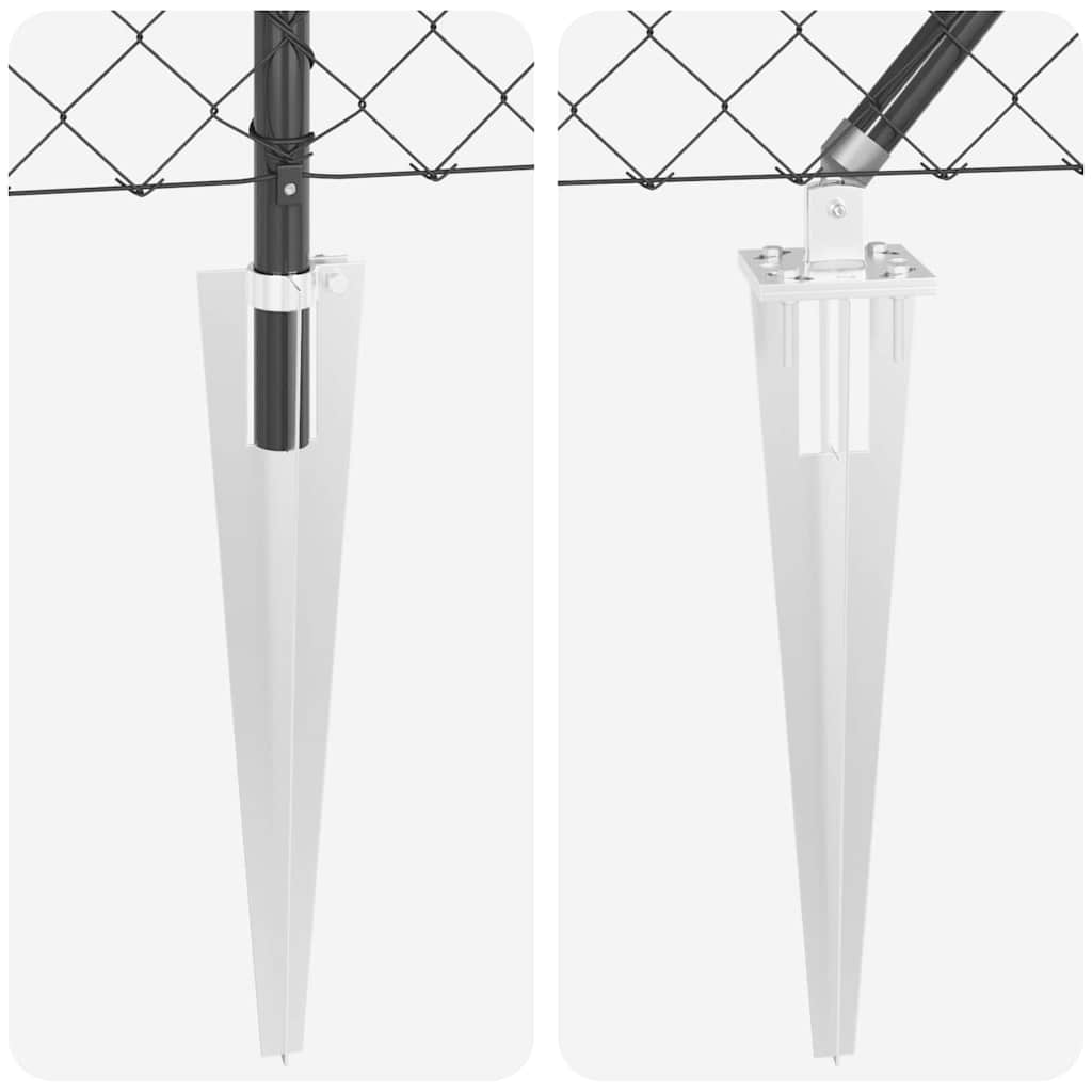 Recinzione a maglie con posti Grigio 1.4 x 10 m Acciaio