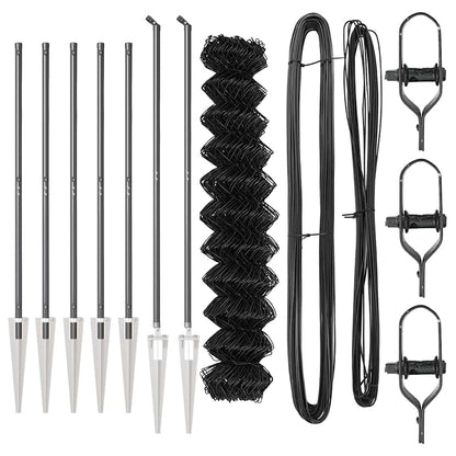 Recinzione a maglie con posti Grigio 1.4 x 10 m Acciaio