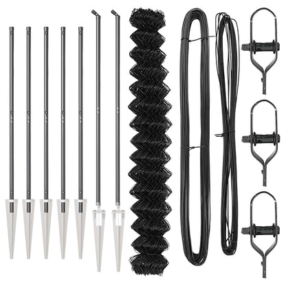 Recinzione a maglie con posti Grigio 1.6 x 10 m Acciaio