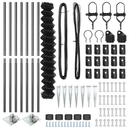 Recinzione a maglie con posti Grigio 1.6 x 10 m Acciaio