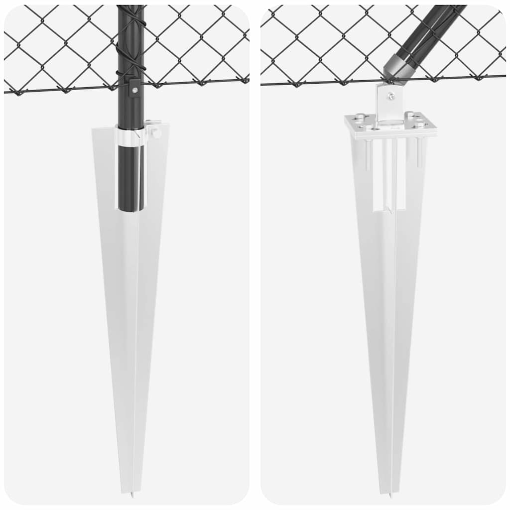 Recinzione a maglie con posti Grigio 0.4 x 25 m Acciaio