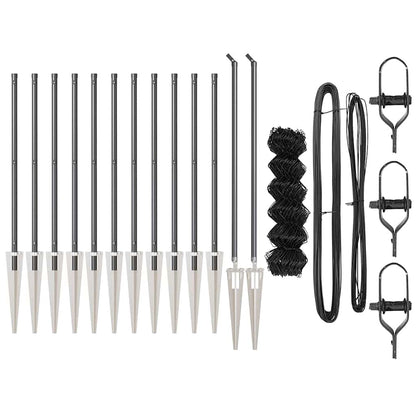 Recinzione a maglie con posti Grigio 0.6 x 25 m Acciaio