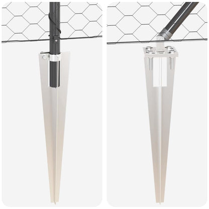 Recinzione a maglie con posti Grigio 1 x 25 m Acciaio