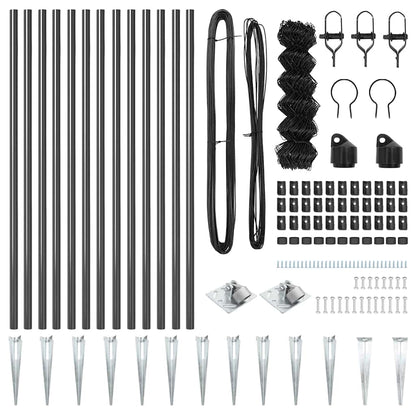 Recinzione a maglie con posti Grigio 0.6 x 25 m Acciaio