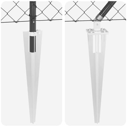 Recinzione a maglie con posti Grigio 1.4 x 25 m Acciaio