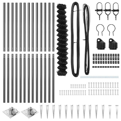 Recinzione a maglie con posti Grigio 1.5 x 25 m Acciaio