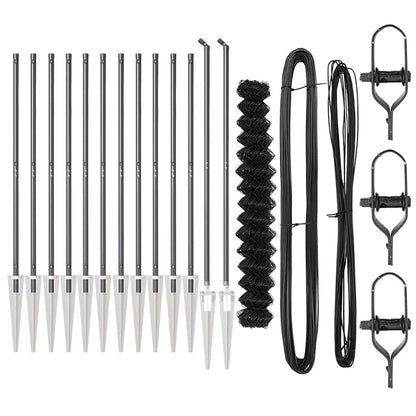 Recinzione a maglie con posti Grigio 1.6 x 25 m Acciaio