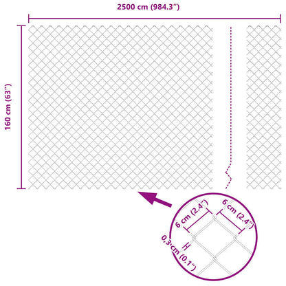 Recinzione a maglie con posti Grigio 1.6 x 25 m Acciaio