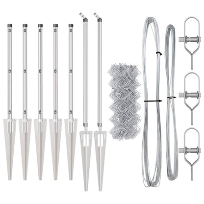 Recinzione a maglie con posti Argento 0.4 x 10 m Acciaio