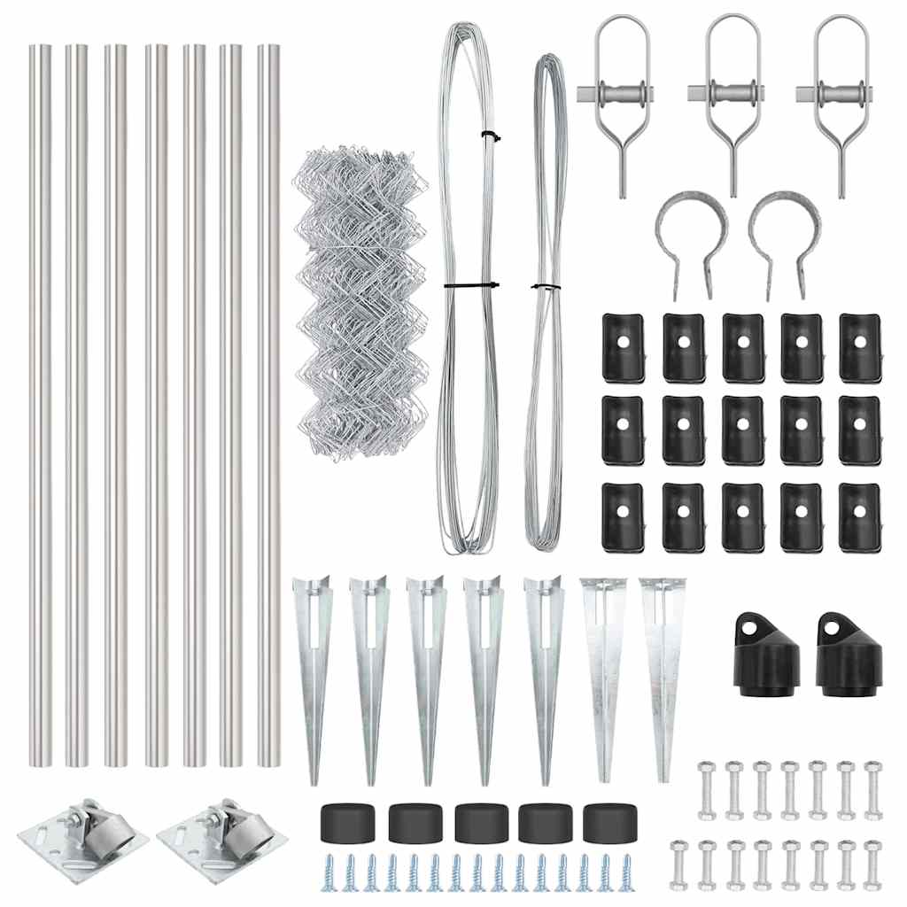 Recinzione a maglie con posti Argento 0.4 x 10 m Acciaio