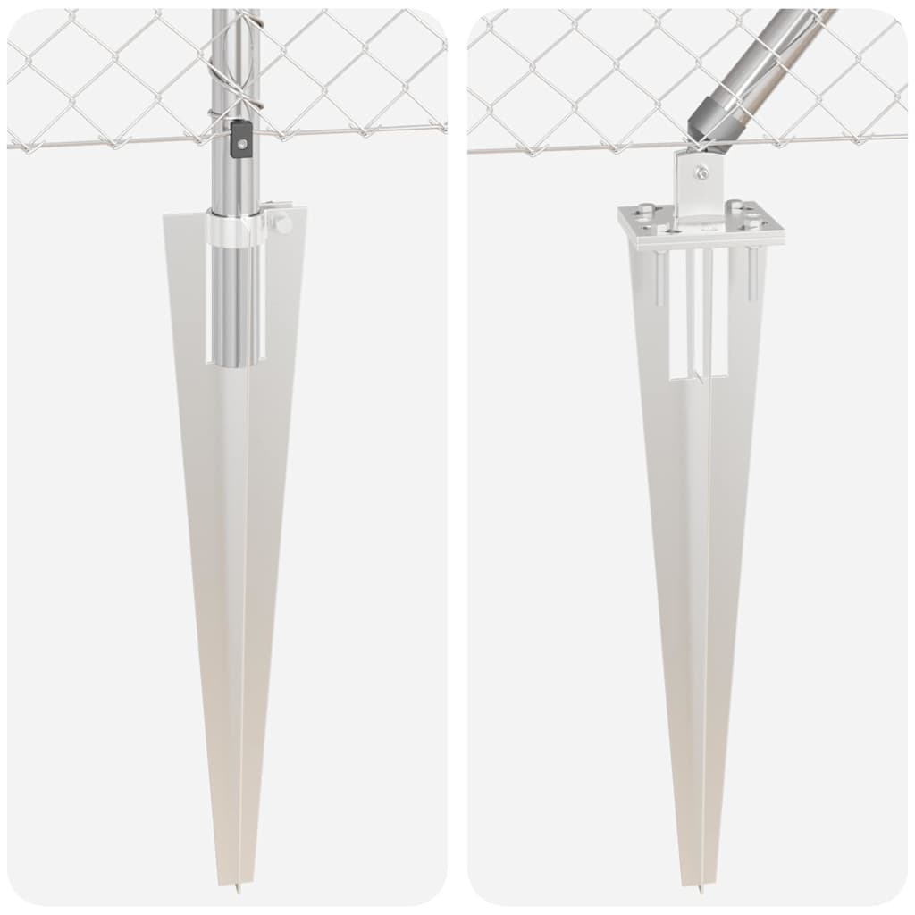 Recinzione a maglie con posti Argento 0.6 x 10 m Acciaio