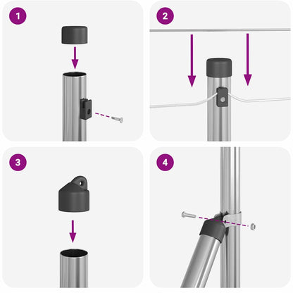Recinzione a maglie con posti Argento 0.6 x 10 m Acciaio