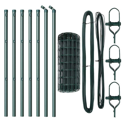 Recinzione con Posto Verde 0,4 x 10 m Acciaio e PVC