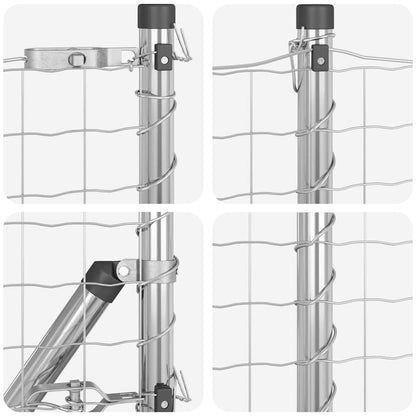 Recinzione con Posto Argento 0,6 x 25 m Acciaio e PVC