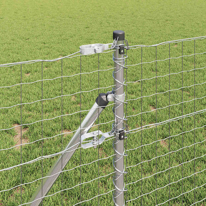 Recinzione con Posto Argento 0,6 x 25 m Acciaio e PVC