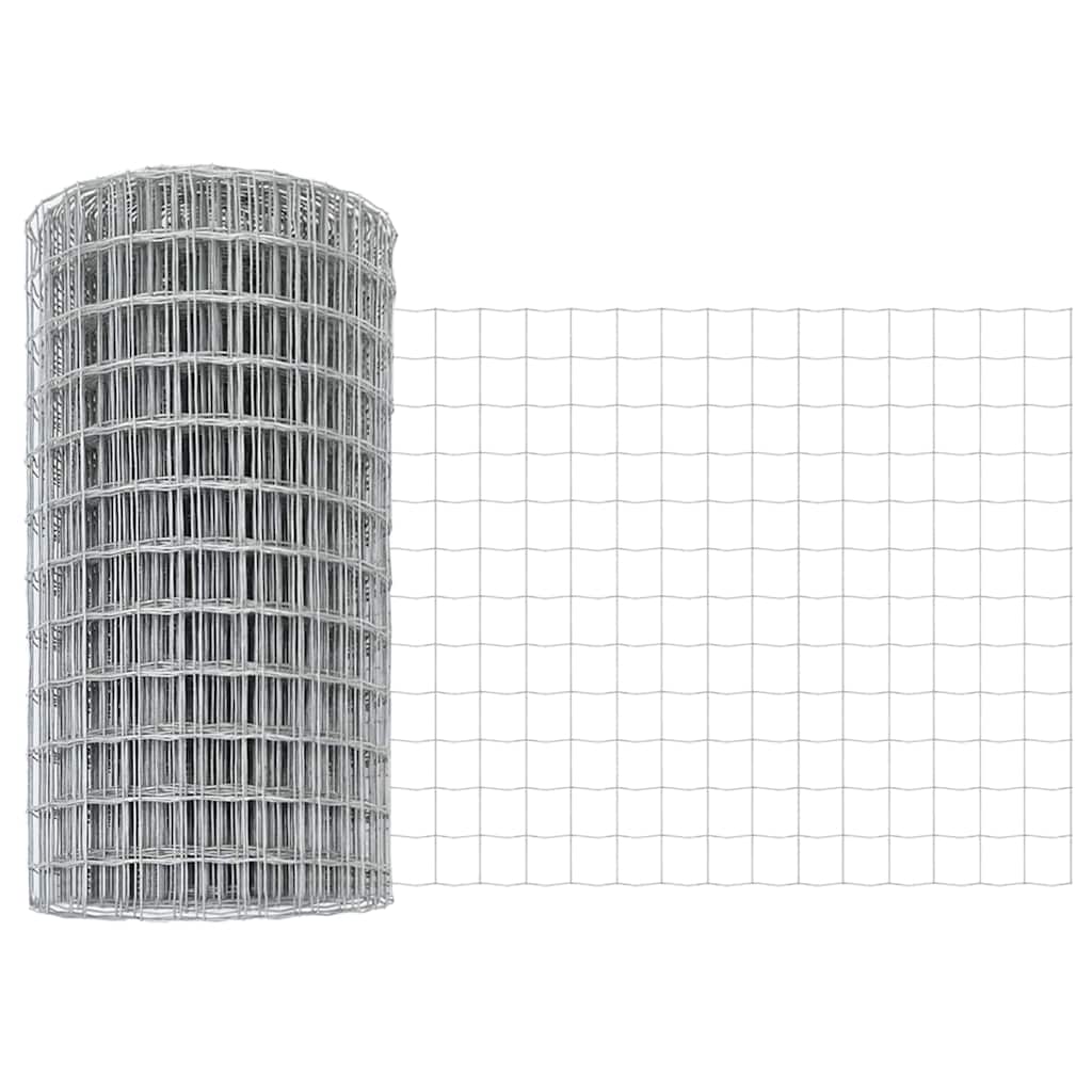 Recinzione con Posto Argento 0,6 x 25 m Acciaio e PVC