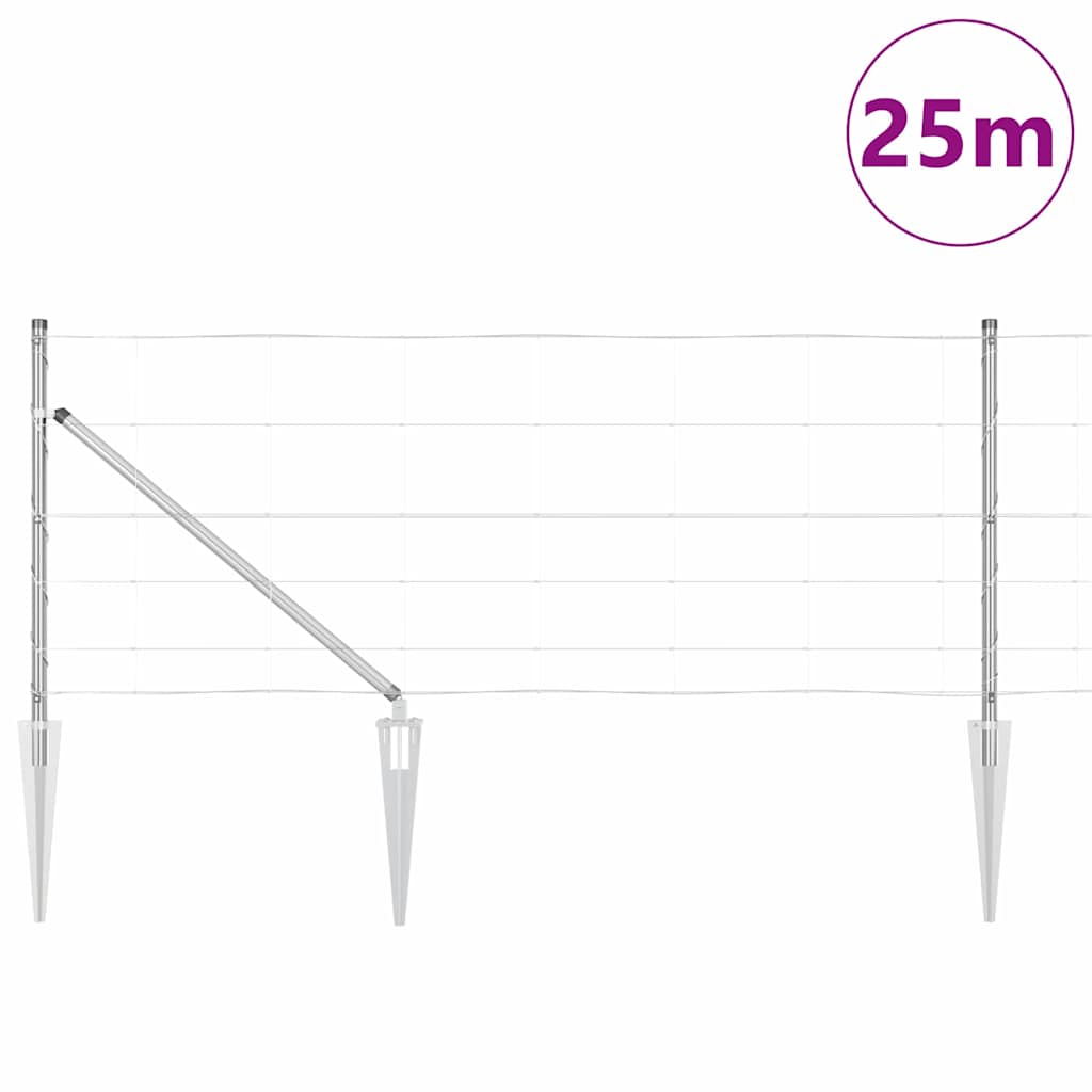 Palo della recinzione Zincato 25 x 0,8 m Acciaio | homemem39