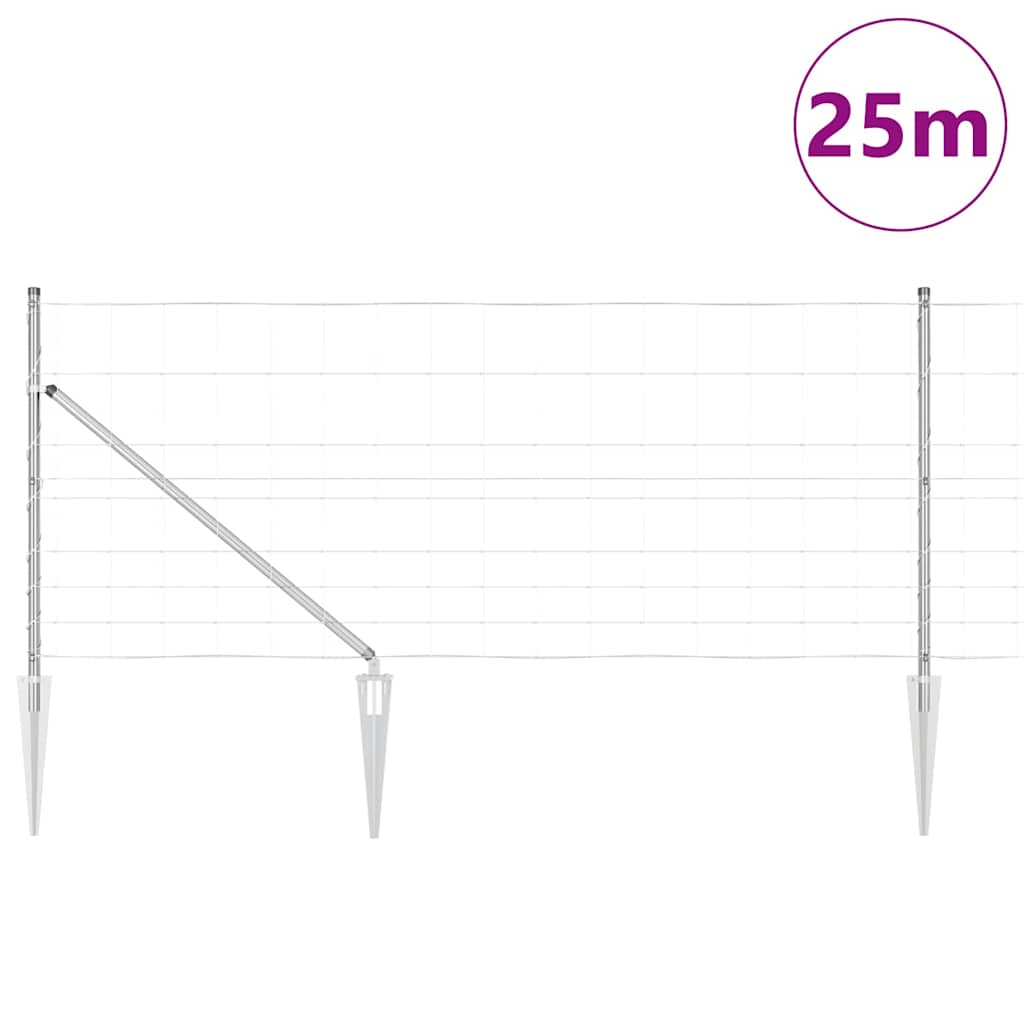 Palo della recinzione Zincato 25 x 1 m Acciaio | homemem39