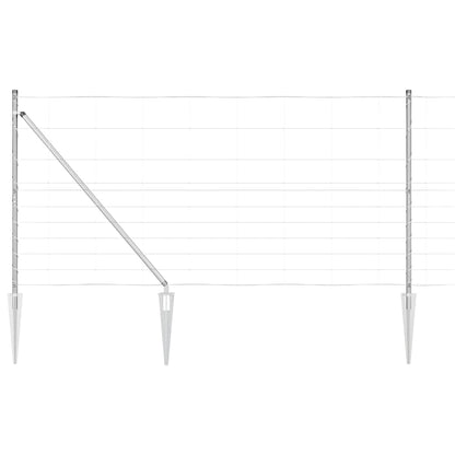 Palo della recinzione Zincato 25 x 1,2 m Acciaio | homemem39