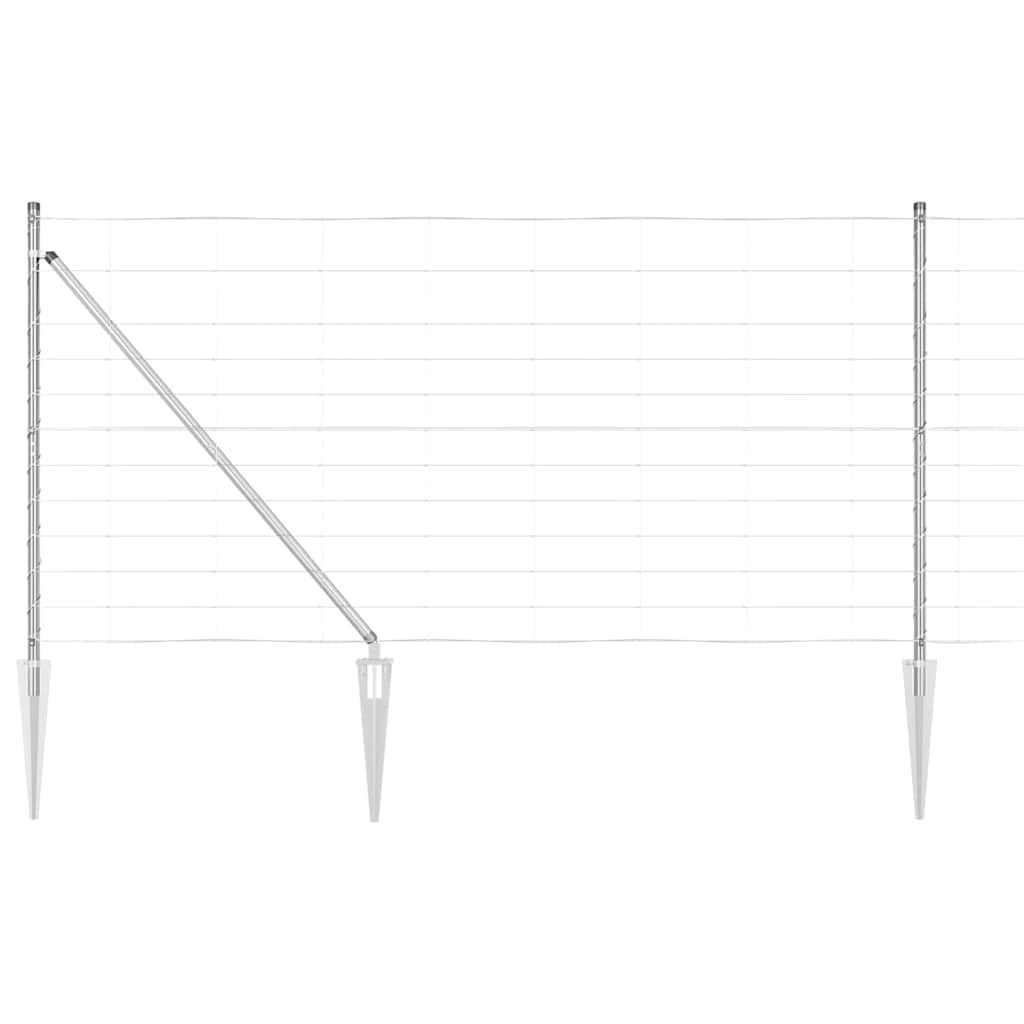 Palo della recinzione Zincato 25 x 1,2 m Acciaio | homemem39