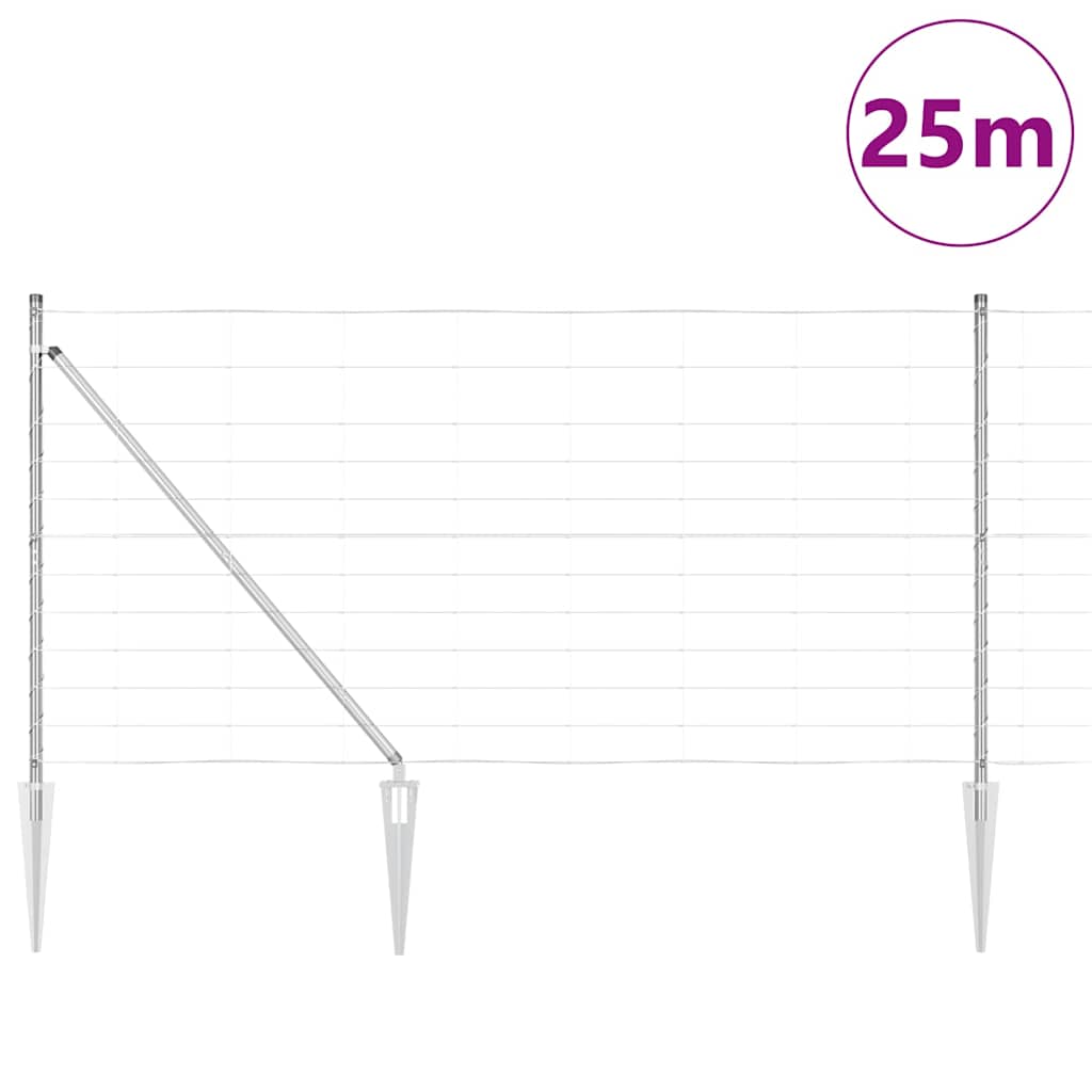 Palo della recinzione Zincato 25 x 1,2 m Acciaio | homemem39