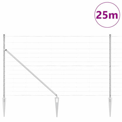 Palo della recinzione Zincato 25 x 1,4 m Acciaio | homemem39