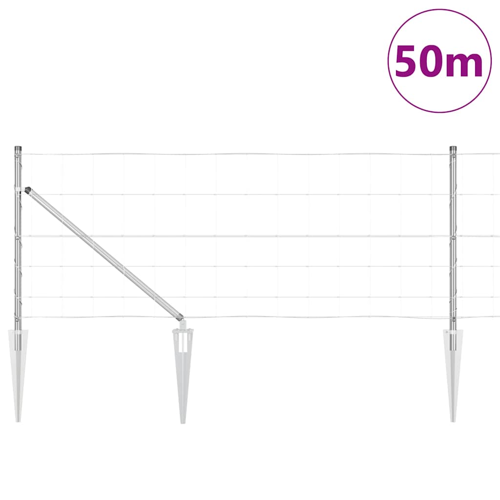 Palo della recinzione Zincato 50 x 0,8 m Acciaio | homemem39