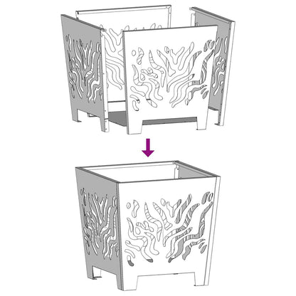 Focolare Nero 40 x 40 x 40 cm Acciaio