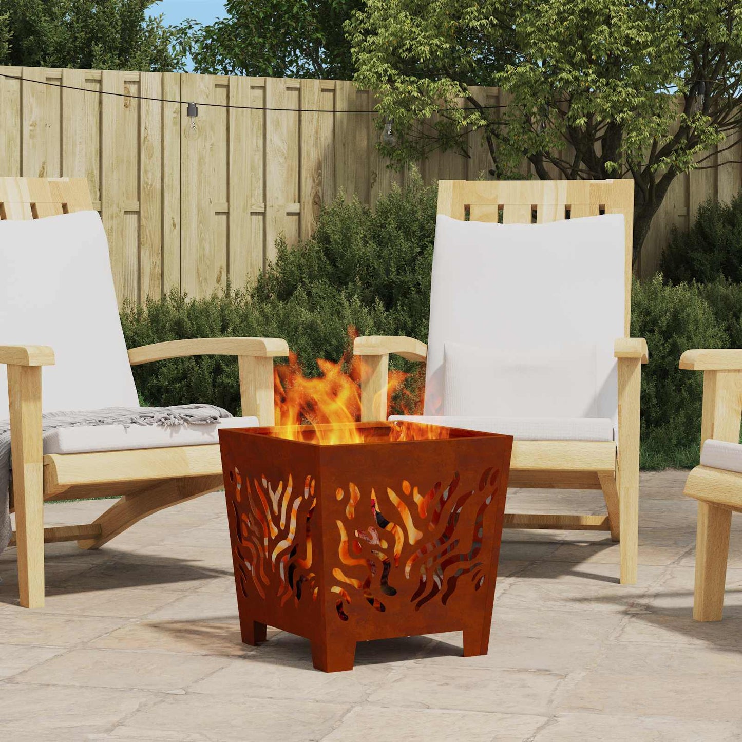 Focolare Marrone 40 x 40 x 40 cm acciaio corten | homemem39