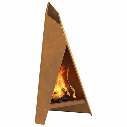 Focolare Marrone 58 x 40 x 100 cm acciaio corten