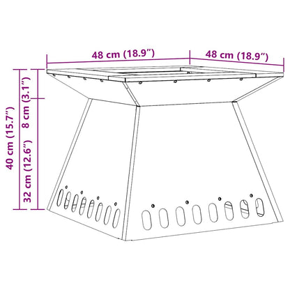 Focolare Nero 48 x 48 x 40 cm Acciaio