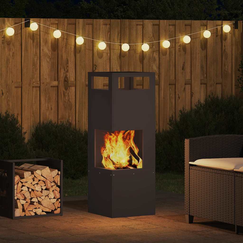 Focolare Nero 35 x 35 x 100 cm Acciaio