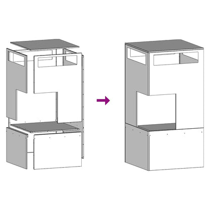 Focolare Nero 50 x 50 x 100 cm Acciaio