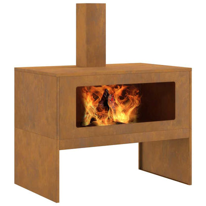 Focolare Marrone 80 x 50 x 96 cm acciaio corten