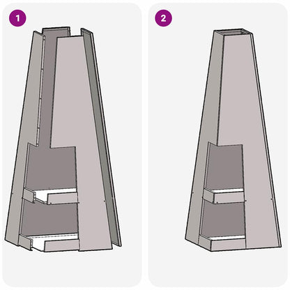 Focolare Nero 35 x 35 x 100 cm Acciaio