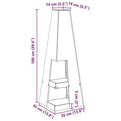 Focolare Nero 35 x 35 x 100 cm Acciaio