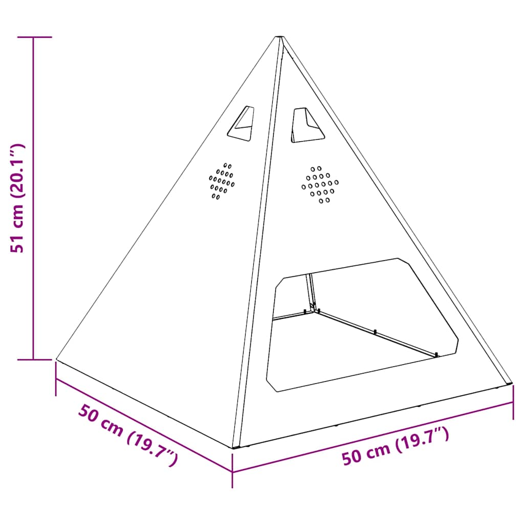 Focolare Nero 50 x 50 x 51 cm Acciaio