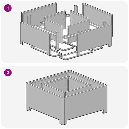 Focolare Nero 60 x 60 x 30 cm Acciaio