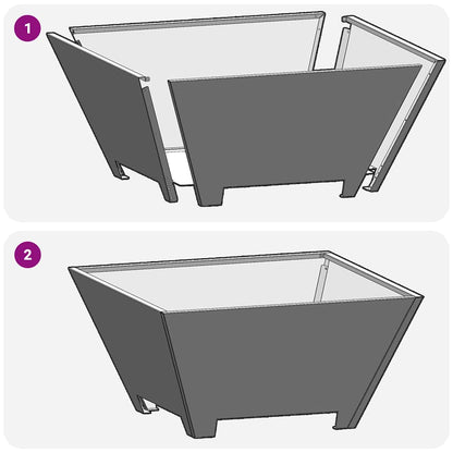 Focolare Nero 60 x 60 x 30 cm Acciaio