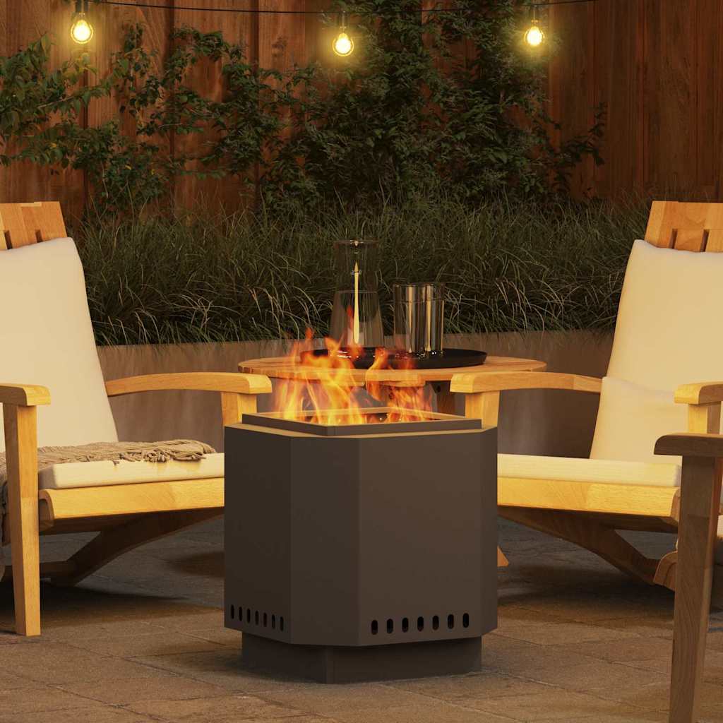 Focolare Senza Fumi Nero 48 x 48 x 51 cm Acciaio