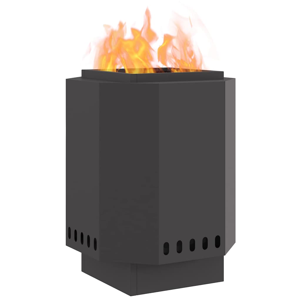Focolare Senza Fumi Nero 38 x 38 x 51 cm Acciaio