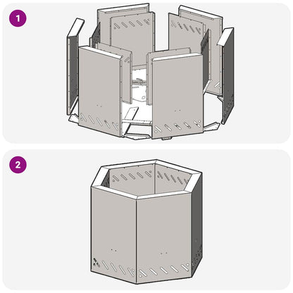 Focolare Senza Fumi Nero 58 x 58 x 51 cm Acciaio