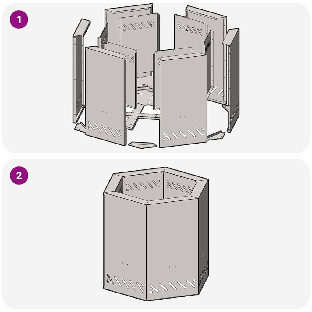 Focolare Senza Fumi Nero 48 x 48 x 51 cm Acciaio