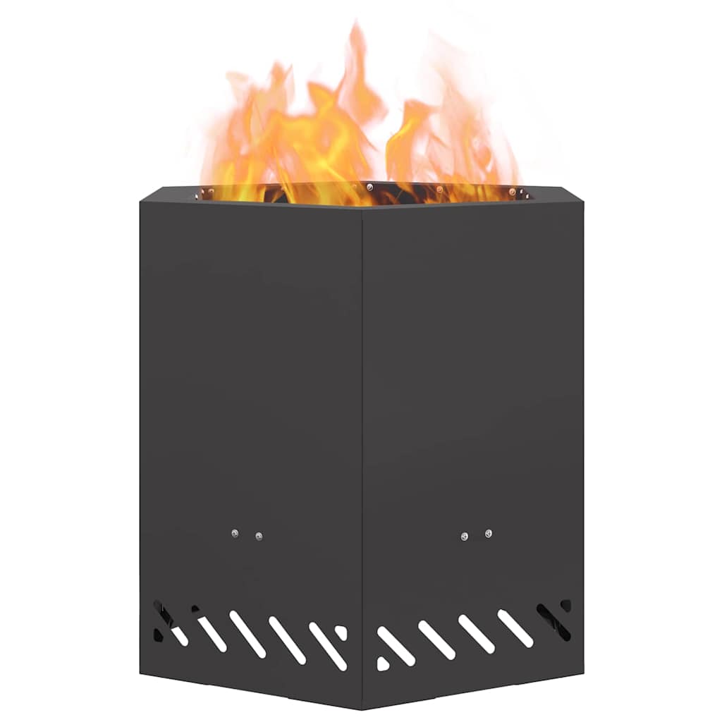 Focolare Senza Fumi Nero 48 x 48 x 51 cm Acciaio