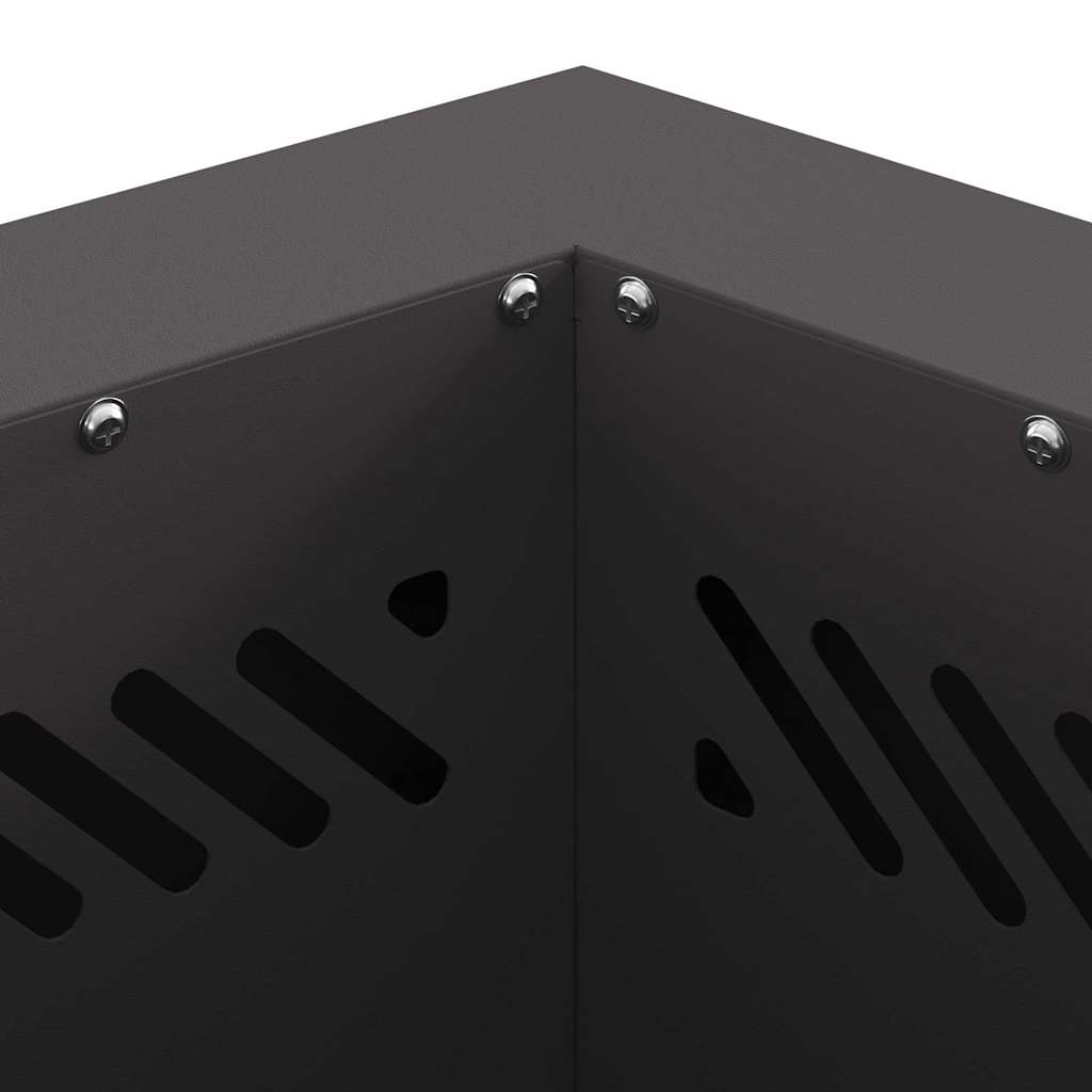 Focolare Senza Fumi Nero 38 x 38 x 51 cm Acciaio