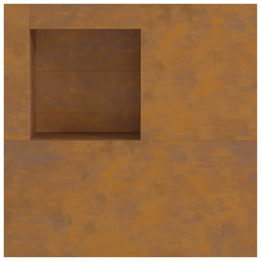 Focolare Marrone 100 x 100 x 30 cm acciaio corten