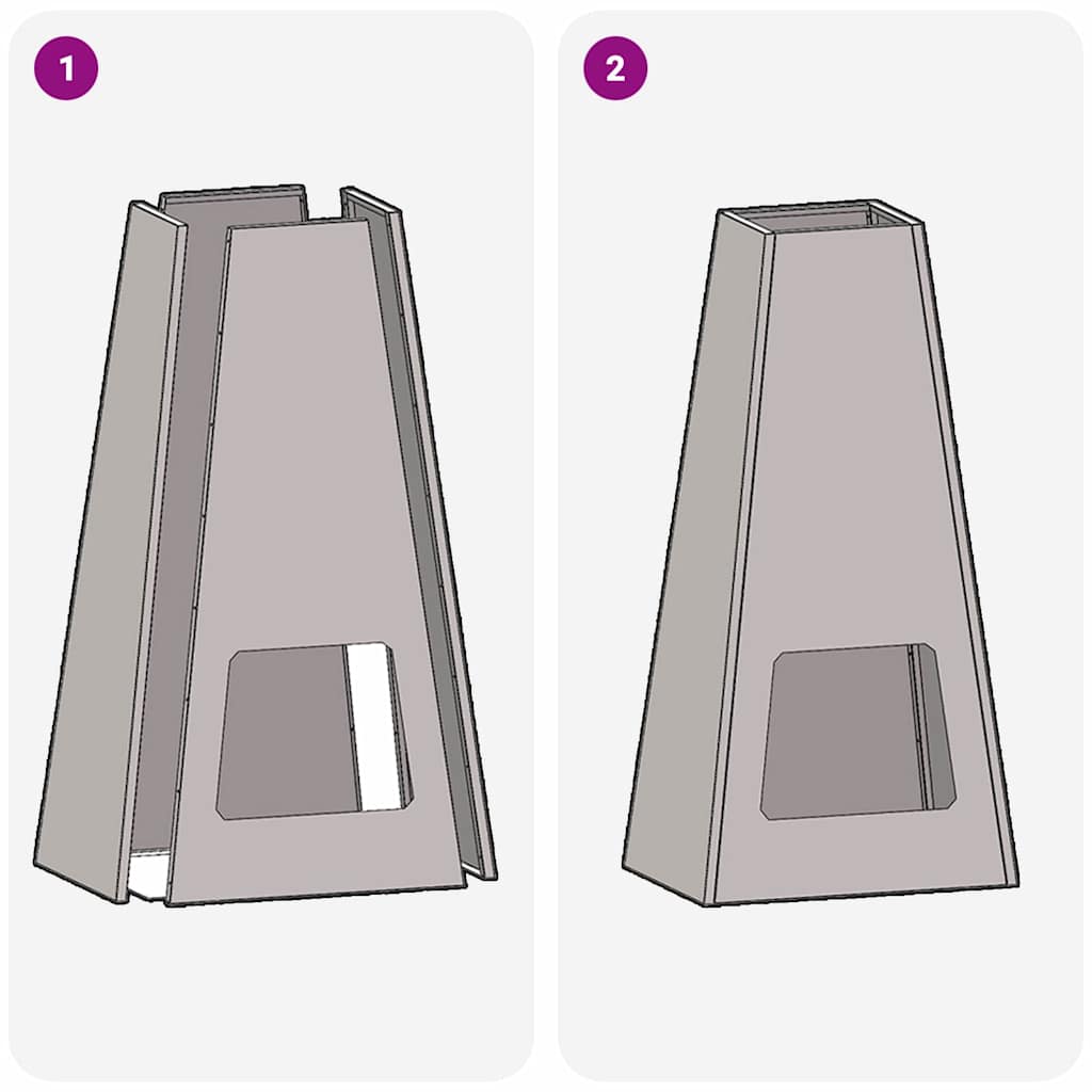 Focolare Nero 50 x 35 x 100 cm Acciaio