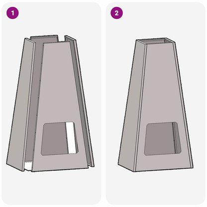 Focolare Nero 50 x 35 x 100 cm Acciaio